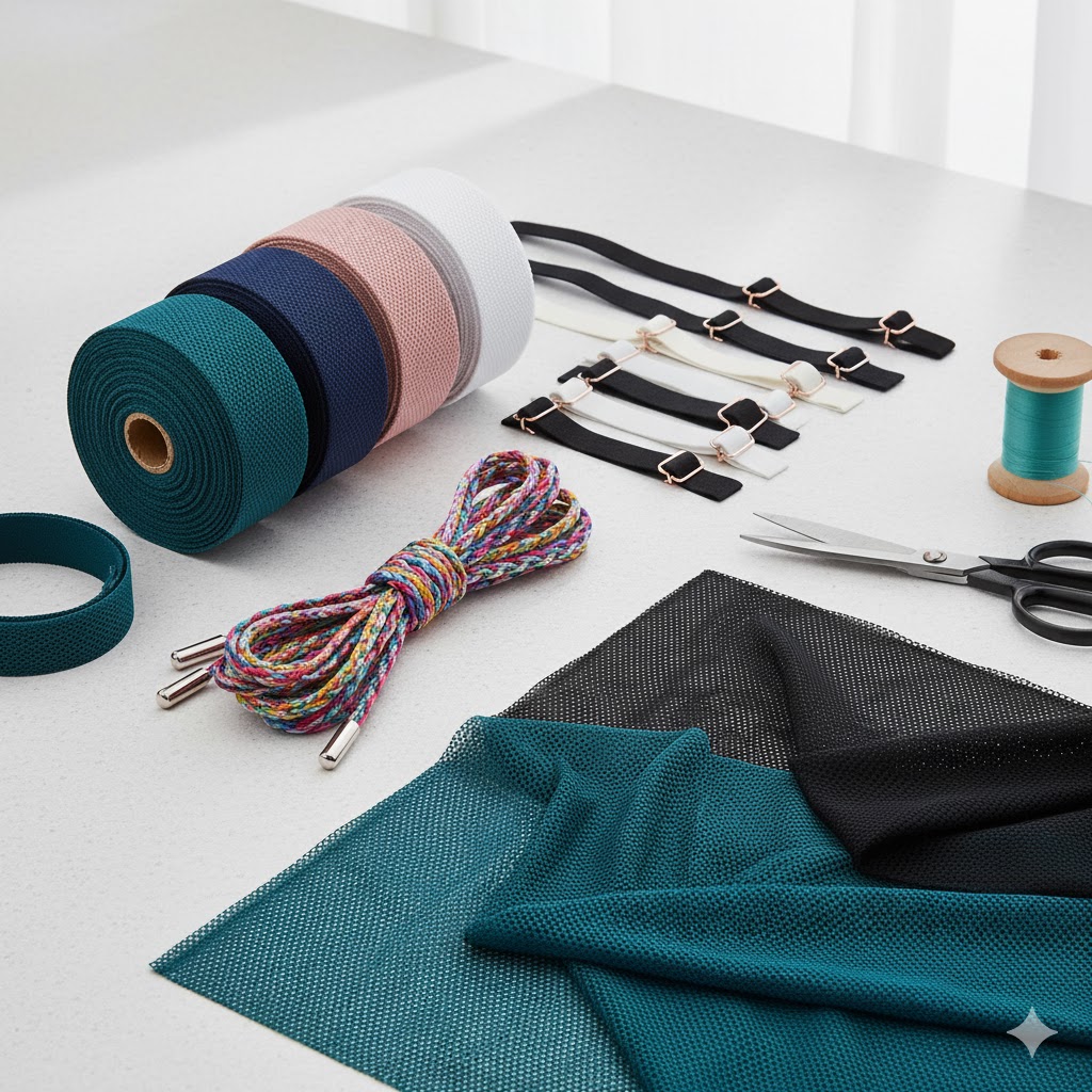 신축성 소재 및 스트랩