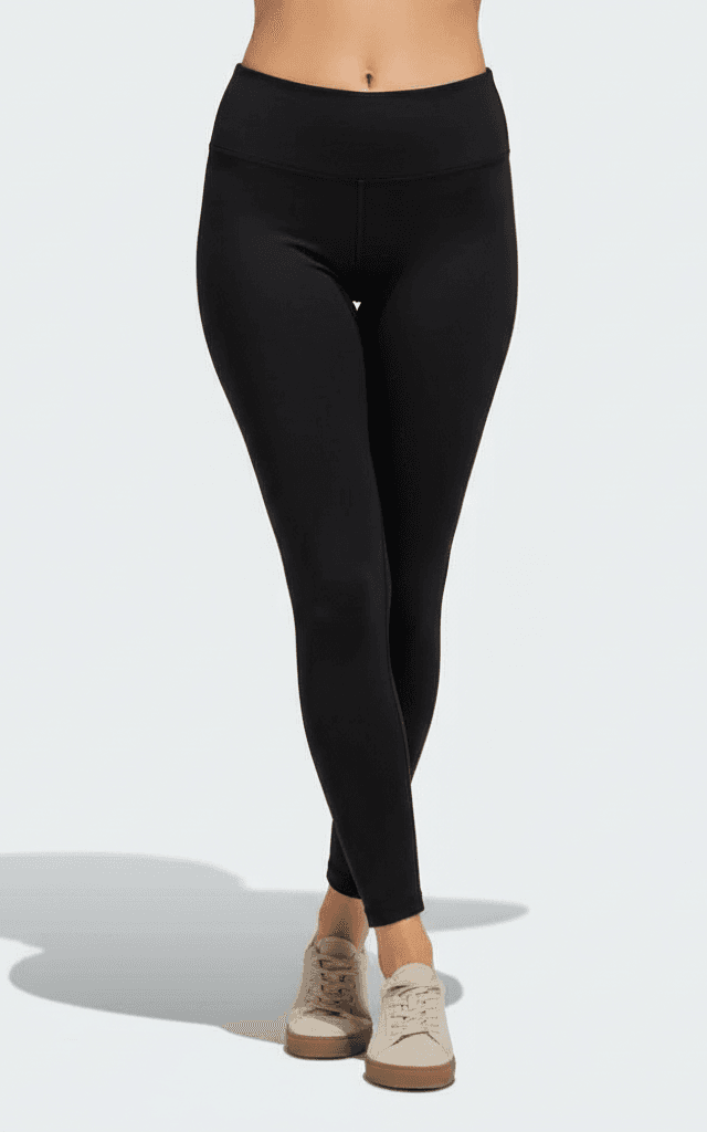 Swim Leggings Full-Length Black Performance Tights.